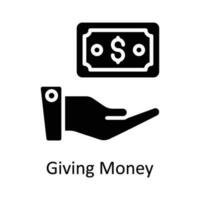 Giving Money  Vector    Solid  Icon Design illustration. Digital Marketing  Symbol on White background EPS 10 File