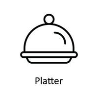 Platter Vector outline Icon Design illustration. Food and drinks Symbol on White background EPS 10 File