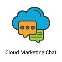 Cloud Marketing Chat Vector   Fill outline  Icon Design illustration. Digital Marketing  Symbol on White background EPS 10 File