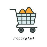 Shopping Cart Vector  Fill outline Icon Design illustration. Shipping and delivery Symbol on White background EPS 10 File