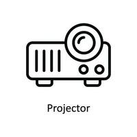 Projector  Vector  outline Icon Design illustration. Network and communication Symbol on White background EPS 10 File