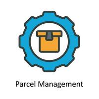 Parcel Management Vector  Fill outline Icon Design illustration. Shipping and delivery Symbol on White background EPS 10 File