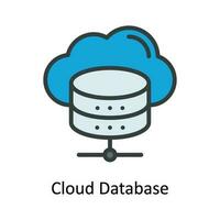 Cloud Database   Vector Fill outline Icon Design illustration. Network and communication Symbol on White background EPS 10 File