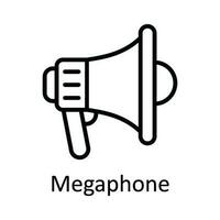 Megaphone Vector   outline Icon Design illustration. Multimedia Symbol on White background EPS 10 File