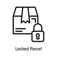 Locked Parcel Vector   outline Icon Design illustration. Shipping and delivery Symbol on White background EPS 10 File