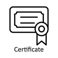 Certificate Vector outline Icon Design illustration. Education Symbol on White background EPS 10 File
