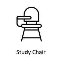 Study Chair Vector outline Icon Design illustration. Education Symbol on White background EPS 10 File