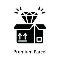 Premium Parcel Vector   Solid Icon Design illustration. Shipping and delivery Symbol on White background EPS 10 File