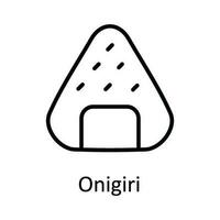 Onigiri Vector outline Icon Design illustration. Food and Drinks Symbol on White background EPS 10 File