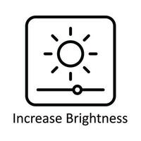 Increase Brightness Vector  outline Icon Design illustration. User interface Symbol on White background EPS 10 File