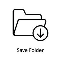 Save Folder Vector  outline Icon Design illustration. User interface Symbol on White background EPS 10 File