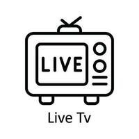 Live Tv Vector  outline Icon Design illustration. Online streaming Symbol on White background EPS 10 File