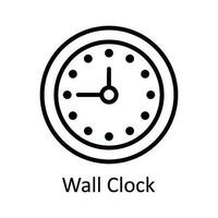 Wall Clock Vector  outline Icon Design illustration. User interface Symbol on White background EPS 10 File