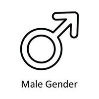 masculino género vector contorno icono diseño ilustración. médico y salud símbolo en blanco antecedentes eps 10 archivo