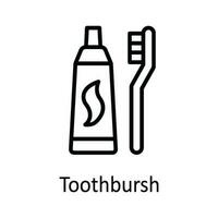 Tooth brush Vector  outline Icon Design illustration. Medical and Health Symbol on White background EPS 10 File