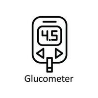 Glucometer Vector  outline Icon Design illustration. Medical and Health Symbol on White background EPS 10 File