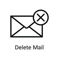 Delete Mail Vector  outline Icon Design illustration. User interface Symbol on White background EPS 10 File