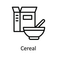 cereal vector contorno icono diseño ilustración. comida y bebidas símbolo en blanco antecedentes eps 10 archivo