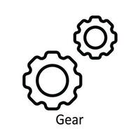 Gear Vector  outline Icon Design illustration. User interface Symbol on White background EPS 10 File
