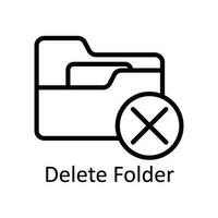 Delete Folder Vector  outline Icon Design illustration. User interface Symbol on White background EPS 10 File