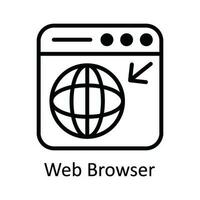 web navegador vector contorno icono diseño ilustración. usuario interfaz símbolo en blanco antecedentes eps 10 archivo