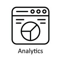 Analytics Vector  outline Icon Design illustration. Online streaming Symbol on White background EPS 10 File