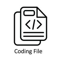 Coding File Vector  outline Icon Design illustration. User interface Symbol on White background EPS 10 File