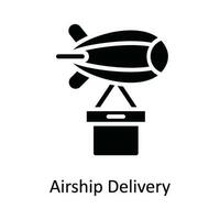 Airship Delivery  Vector   Solid Icon Design illustration. Shipping and delivery Symbol on White background EPS 10 File