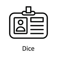 Dice Vector outline Icon Design illustration. Education Symbol on White background EPS 10 File