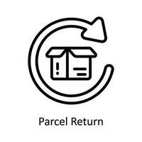 Parcel Return Vector   outline Icon Design illustration. Shipping and delivery Symbol on White background EPS 10 File