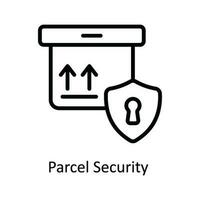 Parcel Security  Vector   outline Icon Design illustration. Shipping and delivery Symbol on White background EPS 10 File