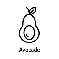 Avocado Vector outline Icon Design illustration. Food and drinks Symbol on White background EPS 10 File