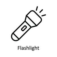 Flashlight Vector  outline Icon Design illustration. User interface Symbol on White background EPS 10 File