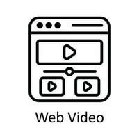 Web Video Vector   outline Icon Design illustration. Multimedia Symbol on White background EPS 10 File