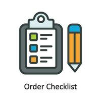 Order Checklist Vector  Fill outline Icon Design illustration. Shipping and delivery Symbol on White background EPS 10 File