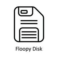 Floppy Disk Vector  outline Icon Design illustration. User interface Symbol on White background EPS 10 File