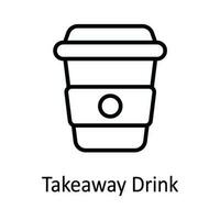 Takeaway Drink Vector outline Icon Design illustration. Food and Drinks Symbol on White background EPS 10 File