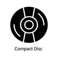 Compact Disc Vector   solid Icon Design illustration. Multimedia Symbol on White background EPS 10 File