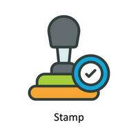 Stamp Vector  Fill outline Icon Design illustration. Shipping and delivery Symbol on White background EPS 10 File