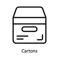 Cartons Vector   outline Icon Design illustration. Shipping and delivery Symbol on White background EPS 10 File