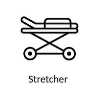 Stretcher  Vector  outline Icon Design illustration. Medical and Health Symbol on White background EPS 10 File