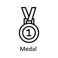 Medal  Vector outline Icon Design illustration. Education Symbol on White background EPS 10 File