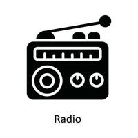 radio vector sólido icono diseño ilustración. multimedia símbolo en blanco antecedentes eps 10 archivo