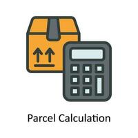 Parcel Calculation Vector  Fill outline Icon Design illustration. Shipping and delivery Symbol on White background EPS 10 File