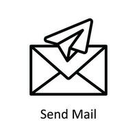 Send Mail Vector  outline Icon Design illustration. User interface Symbol on White background EPS 10 File