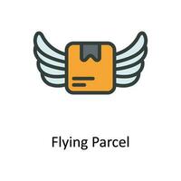 Flying Parcel Vector  Fill outline Icon Design illustration. Shipping and delivery Symbol on White background EPS 10 File