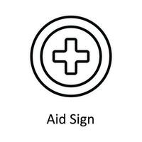 Aid Sign Vector  outline Icon Design illustration. Medical and Health Symbol on White background EPS 10 File