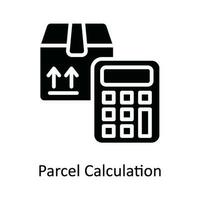 Parcel Calculation Vector   Solid Icon Design illustration. Shipping and delivery Symbol on White background EPS 10 File