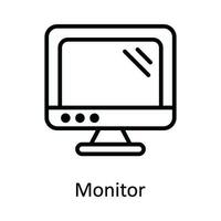 Monitor Vector  outline Icon Design illustration. User interface Symbol on White background EPS 10 File