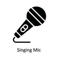 Singing Mic Vector   solid Icon Design illustration. Multimedia Symbol on White background EPS 10 File